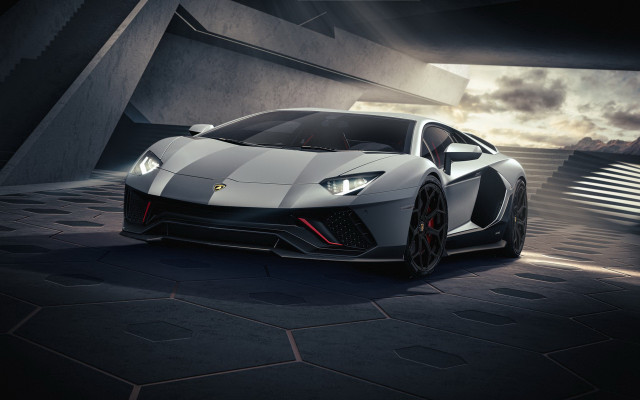 White black sportscar tunnel sky free wallpaper - medium preview image