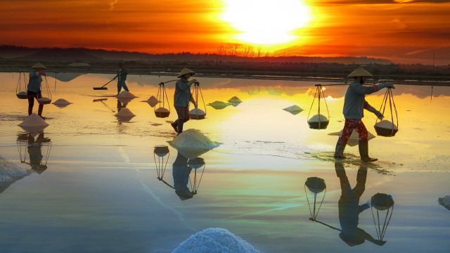Beach sunset ecological impressionist photograph free wallpaper - medium preview image