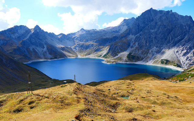 Mountain range lake background cloudy #2 free wallpaper - medium preview image