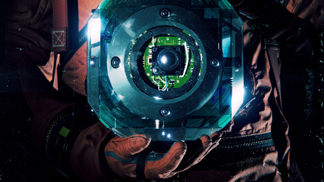 Man holding green object cyberpunk free wallpaper - medium preview image