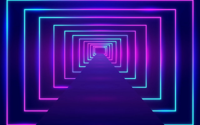 Neon tunnel hallway retrofuturism beeple free wallpaper - medium preview image