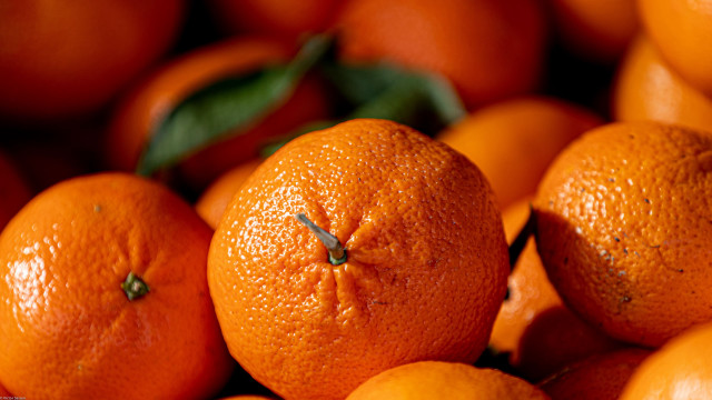 Oranges green leaf halloween pumpkin free wallpaper - medium preview image