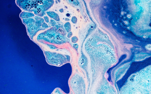 Blue pink liquid bubbles microscopic #2 free wallpaper - medium preview image