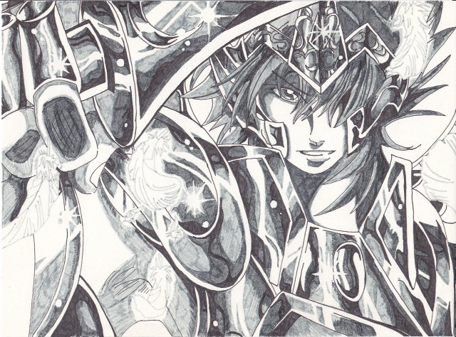 Woman sword armor drawing warrior free wallpaper - medium preview image