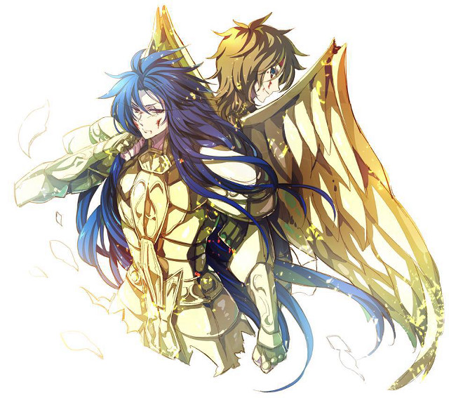 Anime characters long hair wings free wallpaper - medium preview image