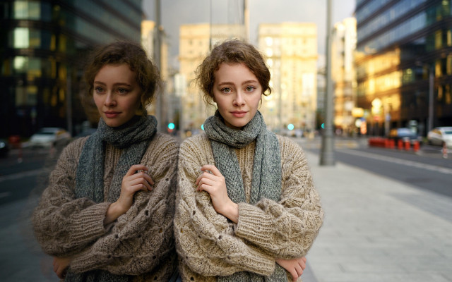 Two women crossed arms street free wallpaper - medium preview image