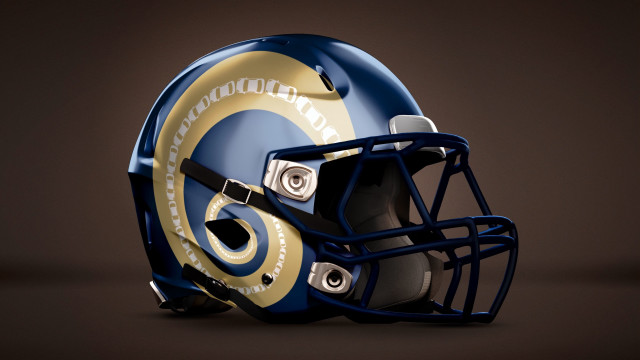 Football helmet gold blue side free wallpaper - medium preview image