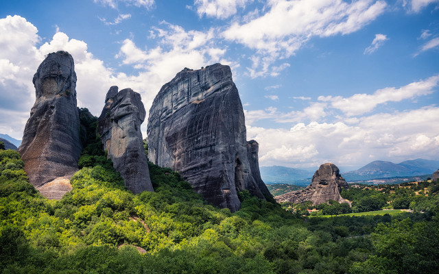 Rock hillside clouds blue sky free wallpaper - medium preview image
