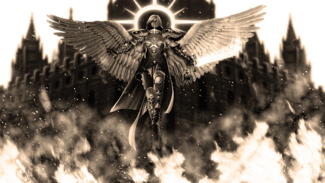 Woman wings halo painting artistic free wallpaper - medium preview image