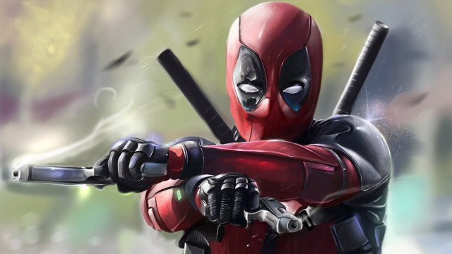 Deadpool baseball bat red suit free wallpaper - medium preview image