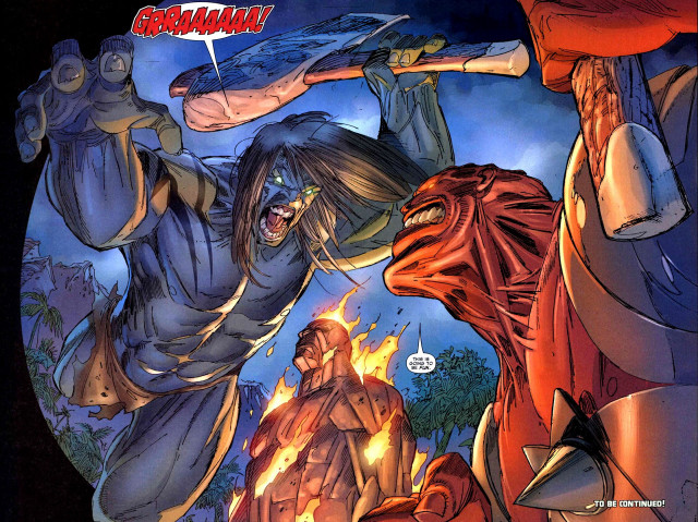 Woman attacking demon man sword free wallpaper - medium preview image