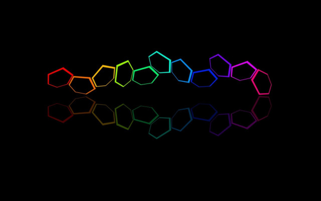 Rainbow hexagon reflection chromatic aberration free wallpaper - medium preview image