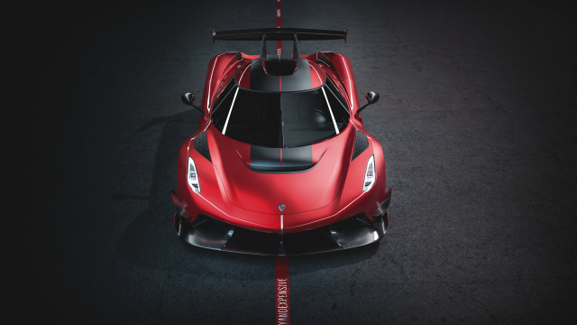 Red sports car topview dark #2 free wallpaper - medium preview image