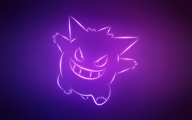 Neon purple monster sharp teeth free wallpaper - medium preview image