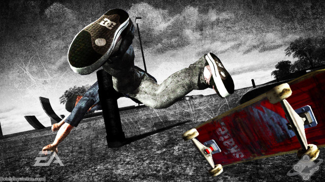 Skateboarder trick air board background free wallpaper - medium preview image