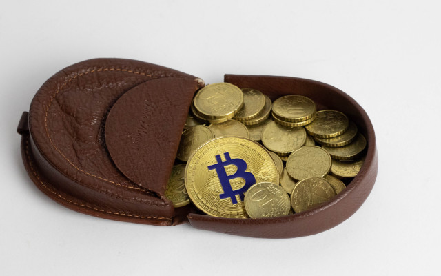 Brown leather coins bitcoin 3d free wallpaper - medium preview image
