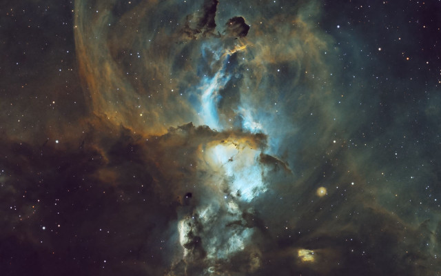 Large star cluster blue green free wallpaper - medium preview image
