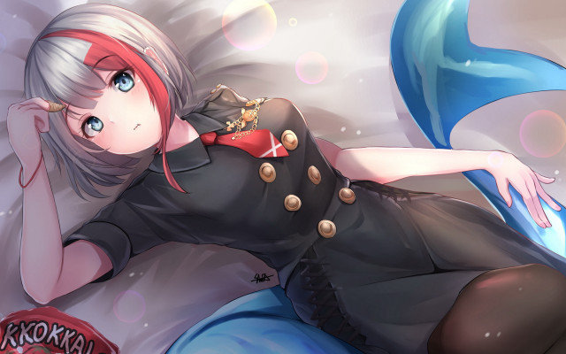 Red haired blue eyed ai free wallpaper - medium preview image