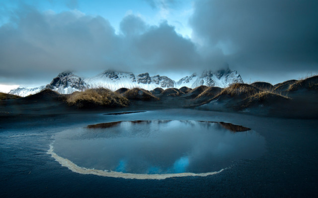 Lake mountains cloudy sky boat #3 free wallpaper - medium preview image