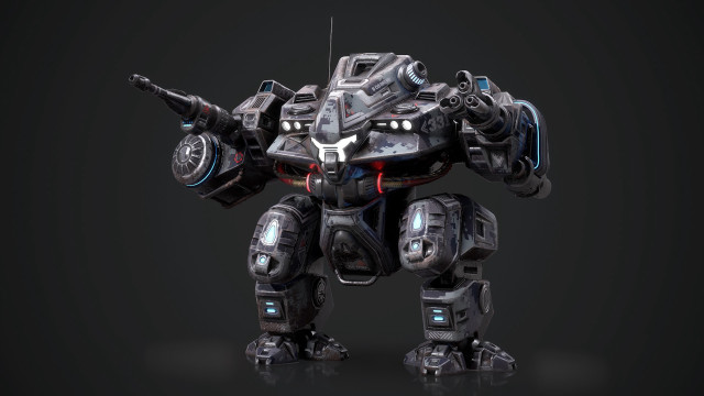 Robot gun mecha science fiction free wallpaper - medium preview image