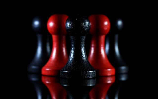 Black red pawns reflection shallow free wallpaper - medium preview image