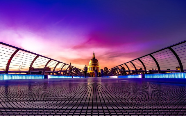 Bridge building city skyline ferris free wallpaper - medium preview image