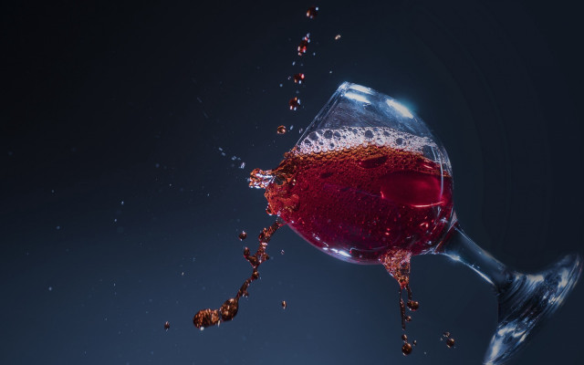 Wine glass water splash blue free wallpaper - medium preview image