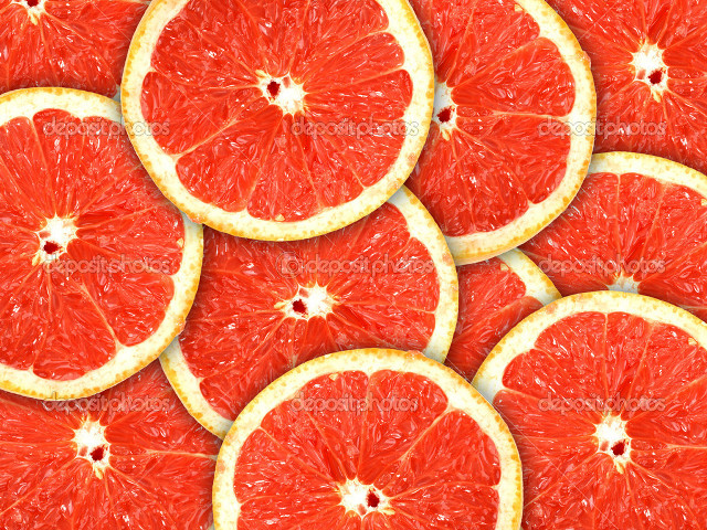 Grapefruits cut in half table free wallpaper - medium preview image