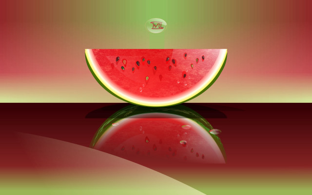 Watermelon slice with water drop free wallpaper - medium preview image