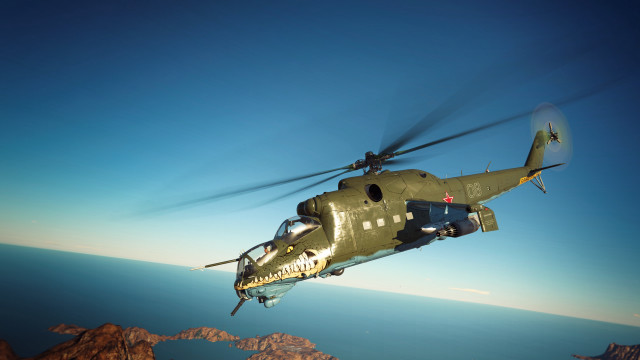 Military helicopter mountain range propeller free wallpaper - medium preview image