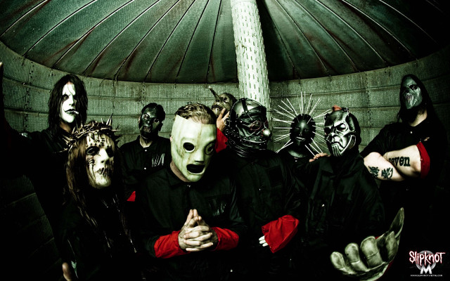 Masked group photo dark dome free wallpaper - medium preview image
