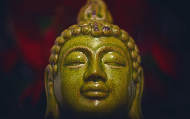 Buddha statue closed eyes red free wallpaper - medium preview image