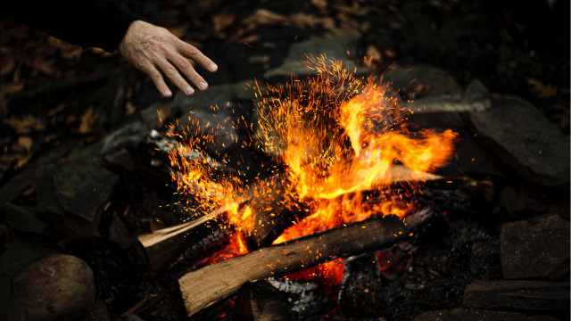 Fire hotdog campfire embers autumn free wallpaper - medium preview image