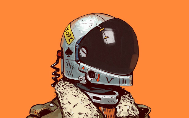 Helmet microphone cyberpunk space dusk free wallpaper - medium preview image