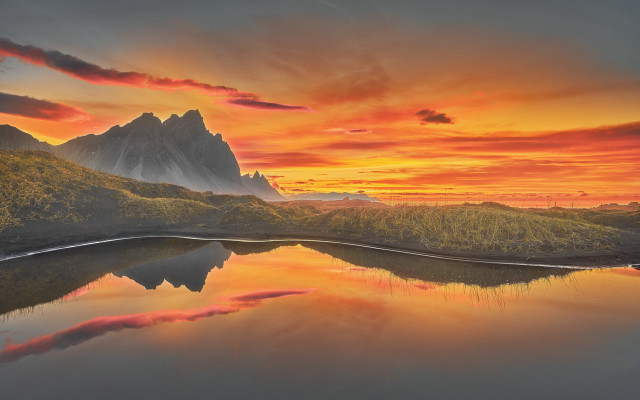 Mountain lake sunset clouds mystical #4 free wallpaper - medium preview image