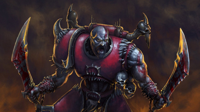 Demonic man armor horns sword free wallpaper - medium preview image