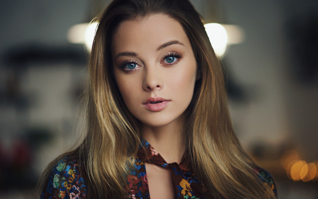Woman long hair tie portrait free wallpaper - medium preview image