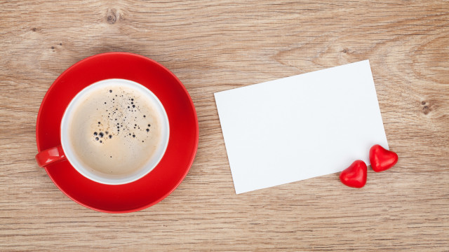 Coffee paper hearts notepad pen free wallpaper - medium preview image