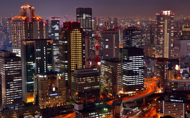 Cityscape night lights tokyo bridge free wallpaper - medium preview image