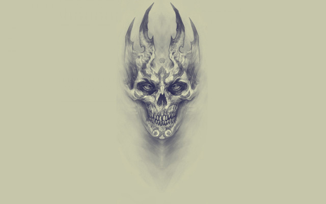 Skull horns demon face ultrafine free wallpaper - medium preview image