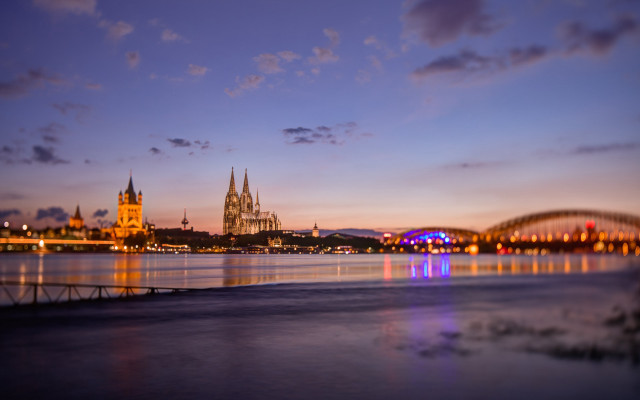 City skyline bridge river night #64 free wallpaper - medium preview image