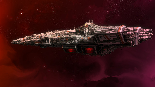 Space ship red background stars free wallpaper - medium preview image