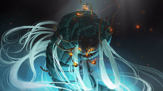 Glowing woman long hair strange free wallpaper - medium preview image