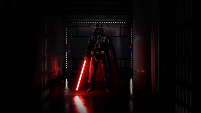 Darth vader dark hallway red free wallpaper - medium preview image