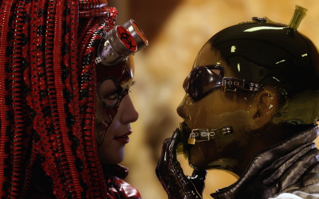 Afrofuturism cyberpunk biopunk masked boys free wallpaper - medium preview image
