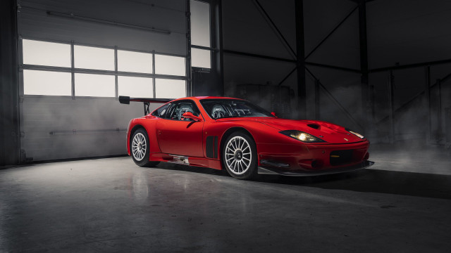 Red sports car garage smokestack free wallpaper - medium preview image