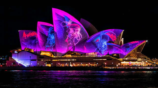 Large building lit design night free wallpaper - medium preview image