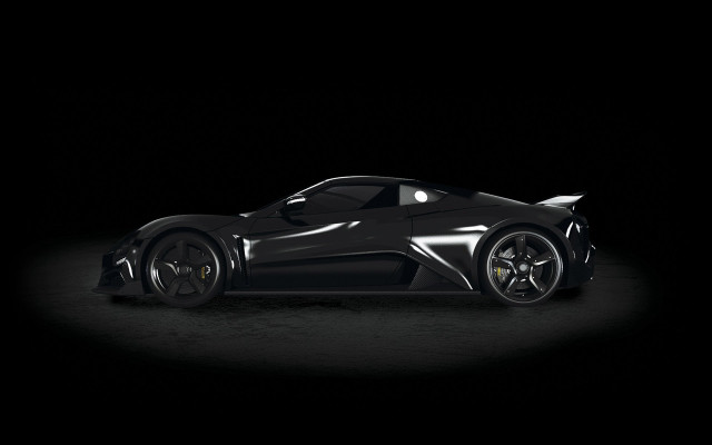 Black sports car dark room #25 free wallpaper - medium preview image