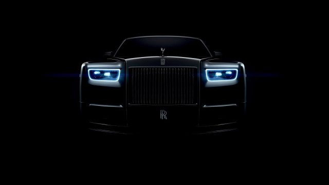 Black car blue headlight dark free wallpaper - medium preview image