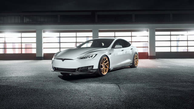 White car parking lot night #8 free wallpaper - medium preview image
